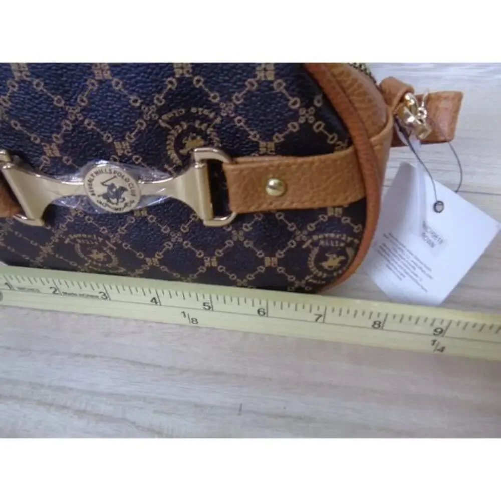 Beverly Hills Polo Club BHPC Brown Vegan‎ Leather Crossbody Purse